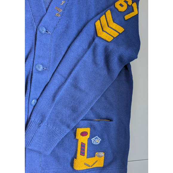 NWT Polo Ralph Lauren Varsity-Inspired Patch Tiger Cardigan Sz XXL Royal 9M506 - Picture 7 of 13
